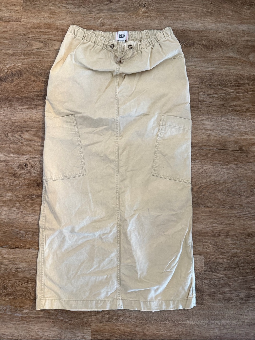 Urban Outfitters Beige Drawstring Utility Maxi Skirt